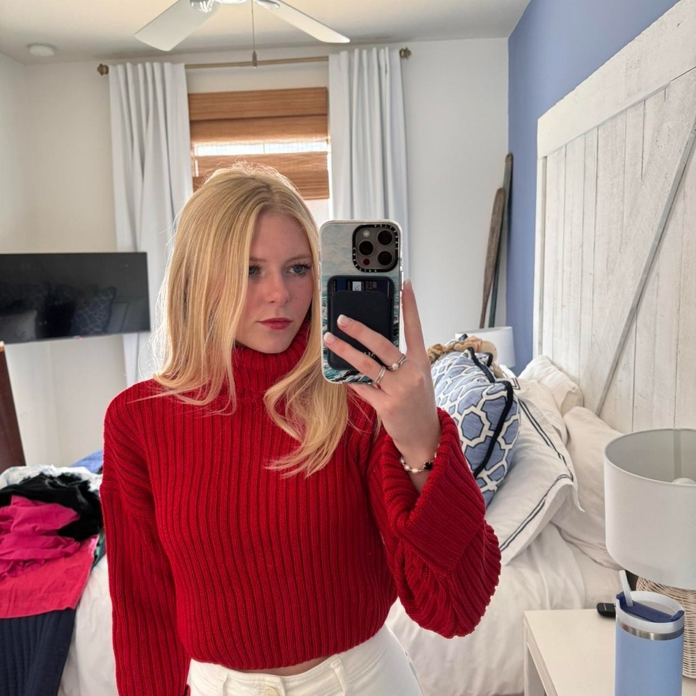 Zara Vibrant Red Turtleneck Sweater
